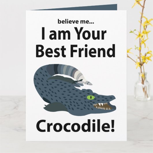 Crocodile Alligator Funny Crocodile Karte (Gelbe Blume)