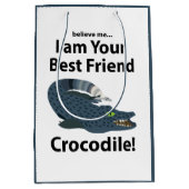 Crocodile Alligator Funny Crocodile Mittlere Geschenktüte (Vorderseite)
