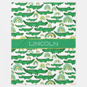 Crocodile Alligator Rainbow Personalisieren Fleecedecke (Vorderseite)