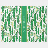 Crocodile Alligator Rainbow Personalisieren Fleecedecke (Vorderseite (Horizontal))