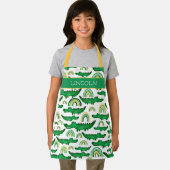 Crocodile Alligator Rainbow Personalisieren Schürze (Insitu)