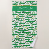 Crocodile Alligator Rainbow Personalisieren Strandtuch (Vorderseite)