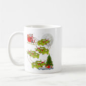 Crocodile Alligators Santa Sleigh Flying Funny Chr Kaffeetasse (Links)