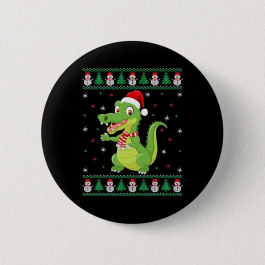 Crocodile Animal Matching Family Ugge Christmas Sw Button (Vorderseite)