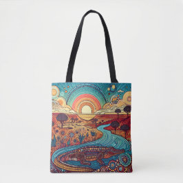 Crocodile Australian Aborigine Style Wildlife Art Tasche