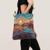 Crocodile Australian Aborigine Style Wildlife Art Tasche (Von Nahem)