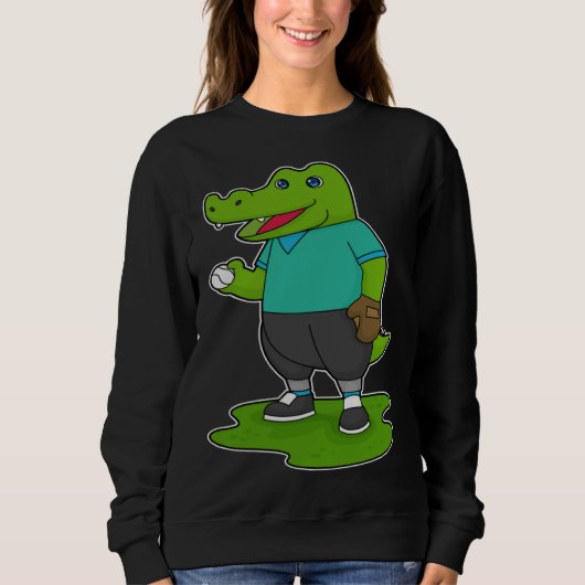 Crocodile Baseball Baseball glove Sports Sweatshirt (Vorderseite)