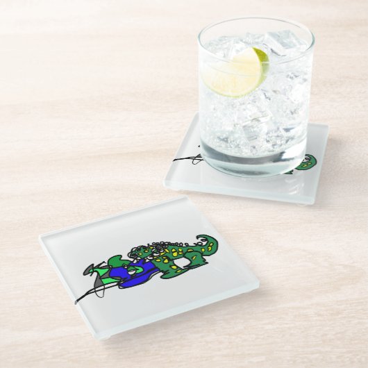 Crocodile beat glasuntersetzer (Schrägansicht)