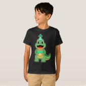 Crocodile Birthday Cake Candle T-Shirt (Vorne ganz)
