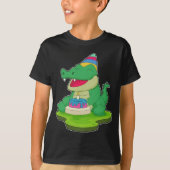 Crocodile Birthday Cake T-Shirt (Vorderseite)