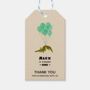 Crocodile Birthday Party Danke Geschenkanhänger