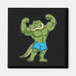 Crocodile Bodybuilder Bodybuilding Sports Magnet