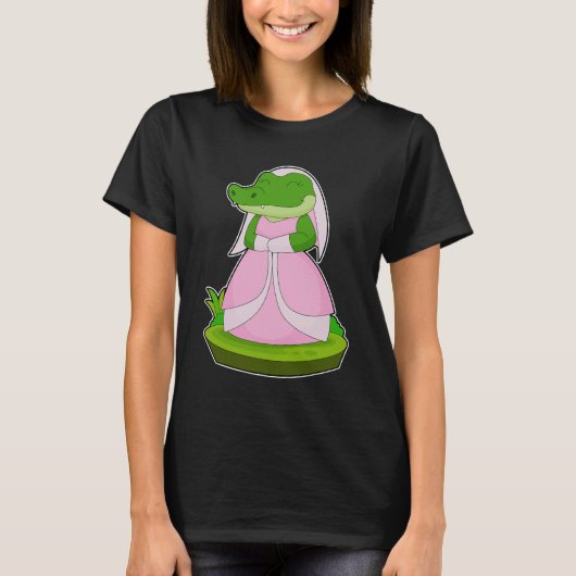 Crocodile Bride Veil Wedding T-Shirt (Vorderseite)