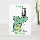 Crocodile Cartoon Funny Birthday Card Karte (Vorderseite)