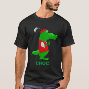 Crocodile Cartoon Golfer Personalizer Name T-Shirt