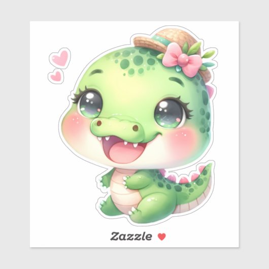 Crocodile Custom Cut Scrapbooking Sticker (Blatt)