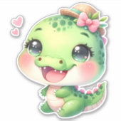 Crocodile Custom Cut Scrapbooking Sticker (Vorderseite)