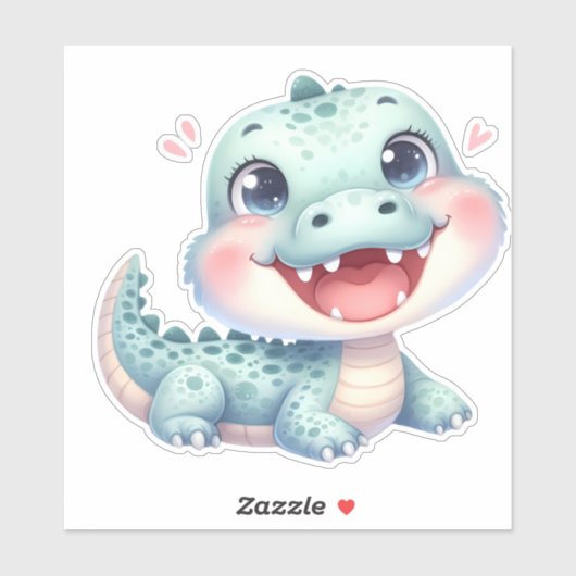 Crocodile Custom Cut Scrapbooking Sticker (Blatt)