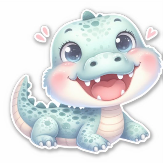 Crocodile Custom Cut Scrapbooking Sticker (Vorderseite)