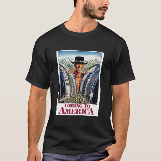 Crocodile Dundee x Coming nach Amerika T-Shirt (Vorderseite)