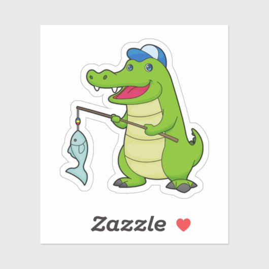 Crocodile Fishing Fisher Finish Aufkleber (Blatt)