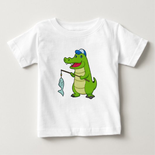 Crocodile Fishing Fisher Finish Baby T-shirt (Vorderseite)