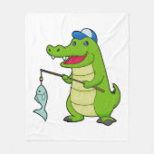 Crocodile Fishing Fisher Finish Fleecedecke (Vorderseite)