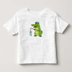 Crocodile Fishing Fisher Finish Kleinkind T-shirt