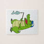Crocodile Fishing Fisher Finish Puzzle (Horizontal)