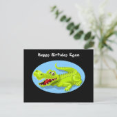 Crocodile Funny Birthday Postcard Postkarte (Stehend Vorderseite)