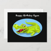 Crocodile Funny Birthday Postcard Postkarte (Vorne/Hinten)