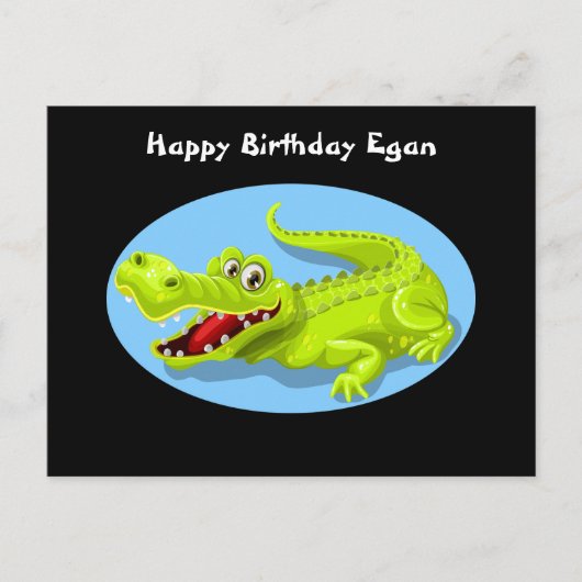 Crocodile Funny Birthday Postcard Postkarte (Vorderseite)