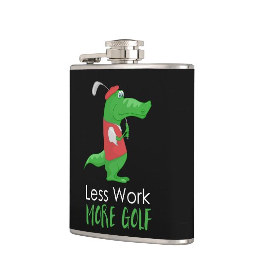 Crocodile Golfer Funny Flachmann (Links)