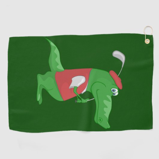 Crocodile Golfer Golf Handtuch (Horizontal)