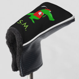 Crocodile Golfer & Initials Golf Club Putter Cover Headcover