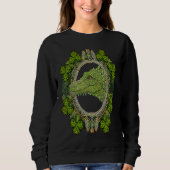 Crocodile Head Mandala Irish Shamrock C St Patrick Sweatshirt (Vorderseite)