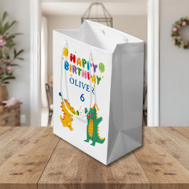 Crocodile & Hippo Gift Bag - Fun Party Theme Mittlere Geschenktüte