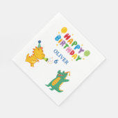 Crocodile & Hippo Party Napkins - Fun Serviette (Ecke)