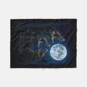 Crocodile Howling At The Moon Wildlife Crocodiles  Fleecedecke (Vorderseite (Horizontal))