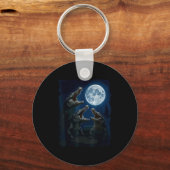 Crocodile Howling At The Moon Wildlife Crocodiles  Schlüsselanhänger (Vorderseite)