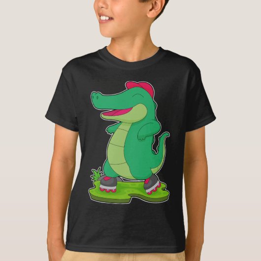 Crocodile Inline Skaten Roller Skate T-Shirt (Vorderseite)