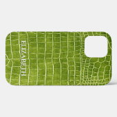 Crocodile Lime Green Imitats Leather personalisier Case-Mate iPhone Hülle (Rückseite (Horizontal))