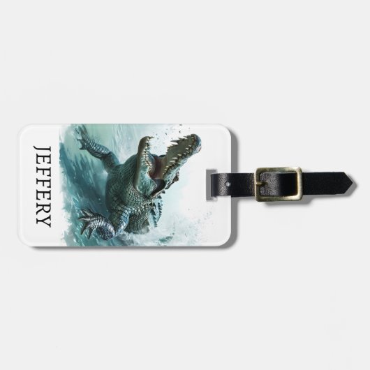 Crocodile Lover Reptile Alligator Monogram Gepäckanhänger (Vorderseite horizontal)