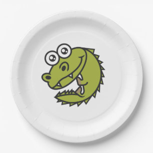 Crocodile Niedlich Baby Croc Pappteller