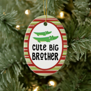 Crocodile niedlicher großer Bruder Weihnachten Keramik Ornament