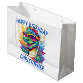 Crocodile Personalisiert Happy Geburtstag Große Geschenktüte (Vorderseite Schrägansicht)