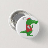Crocodile Playing Golf Button (Vorne & Hinten)