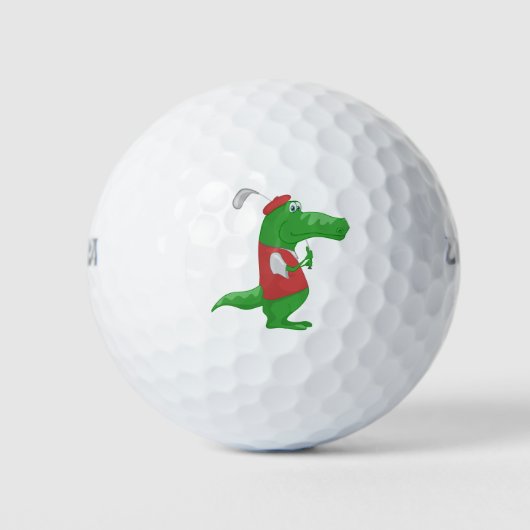 Crocodile Playing Golf Golfball (Vorderseite)