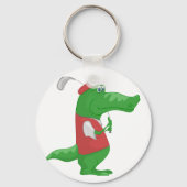 Crocodile Playing Golf Schlüsselanhänger (Vorderseite)