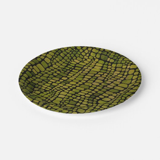 Crocodile Print Pappteller (Schrägansicht)